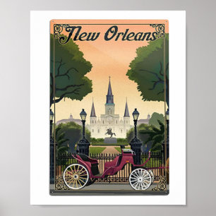 vintage travel poster for new orleans