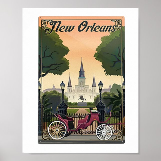 vintage travel poster for new orleans (Front)