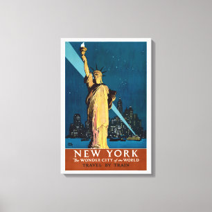 Vintage Travel Poster For New York Canvas Print