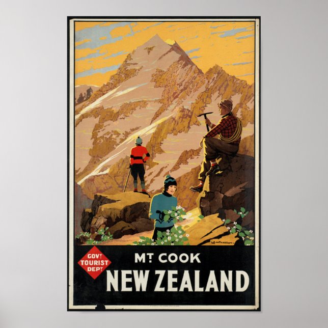 Vintage Travel Poster for New Zealand (Front)