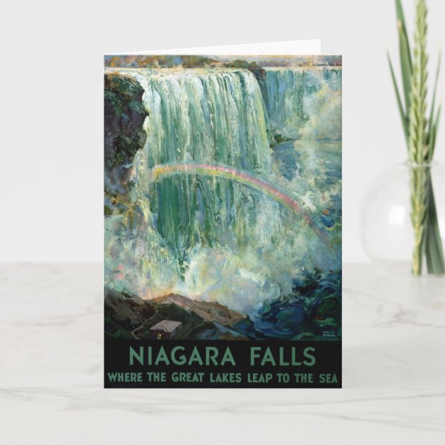 Vintage Travel Poster For Niagara Falls Card (Front)