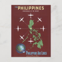 Vintage Travel Poster For Philippine Air Lines