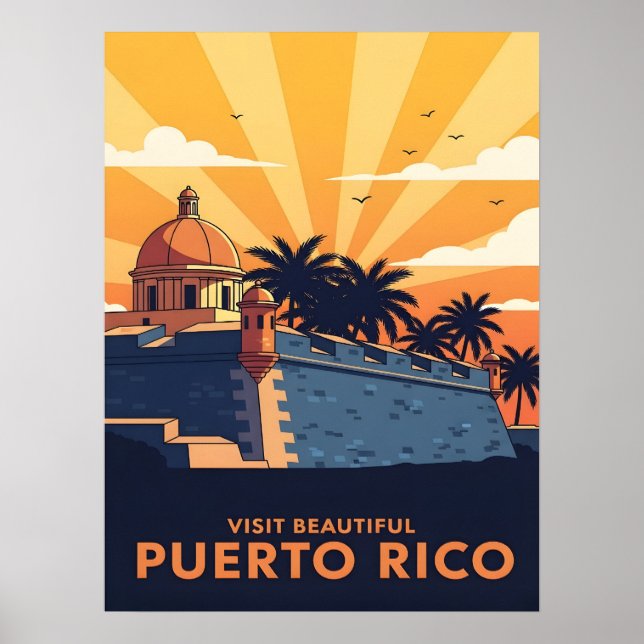 Vintage travel poster for Puerto Rico (Front)