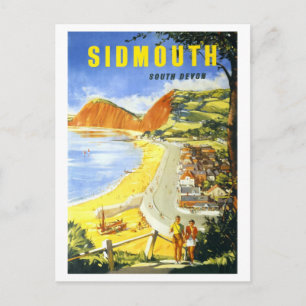 Vintage Travel Poster for Sidmouth in England Postcard