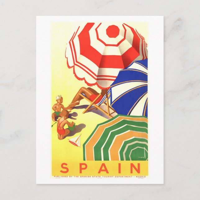 Vintage Travel Poster for Spain Postcard (Front)