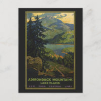 Vintage Travel Poster For The Adirondack Mountains