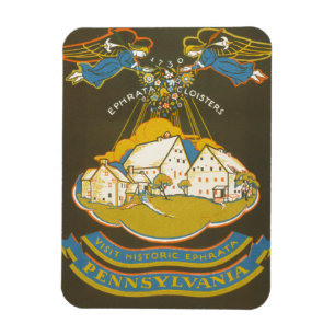 Vintage Travel Poster For The Ephrata Cloister Magnet