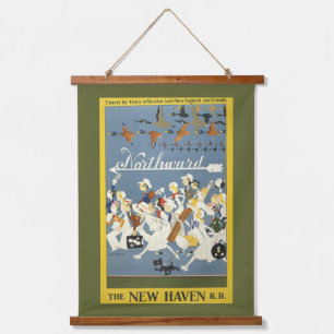 Vintage Travel Poster For The New Haven R.R. Hanging Tapestry