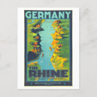 Vintage Travel Poster for the Rhine in Germany