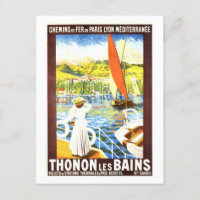 Vintage Travel Poster for Thonon-les-Bains, France