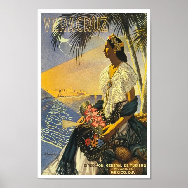 Vintage Travel Poster for Veracruz, Mexico (Front)