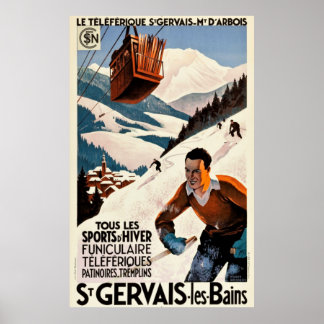 Vintage Travel Poster France - St Gervais Les Bain