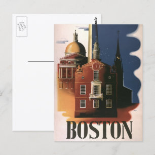 Vintage Travel Poster from Boston, Massachusetts Postcard