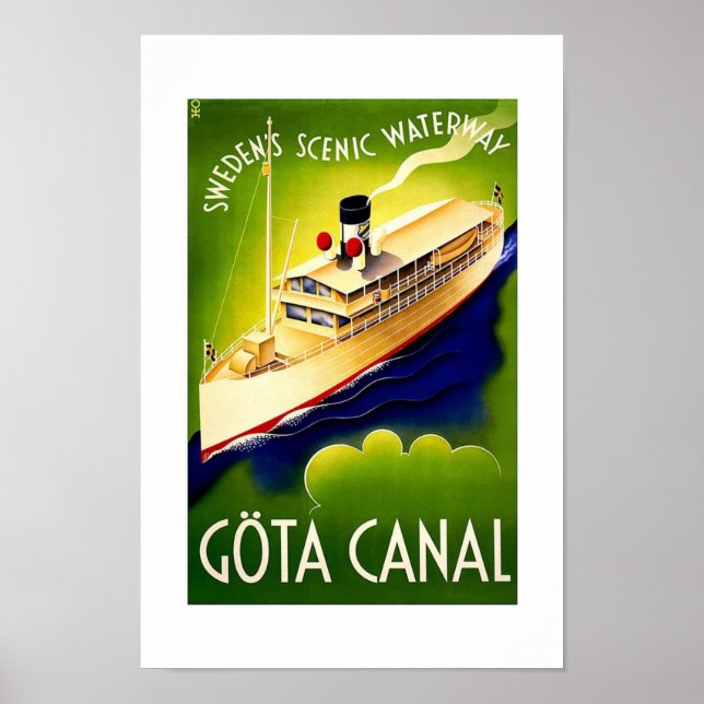 Vintage Travel Poster Gota Canal (Front)