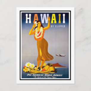 Vintage Travel Poster,Hawaii Postcard