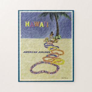 Vintage-Travel-Poster-Hawaii - Tropical Poster Jigsaw Puzzle
