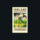 Vintage Travel Poster Ireland Blarney Castle Canvas Print<br><div class="desc">Digitally restored vintage fine art travel deco poster in wrapped canvas. Background colour can be changed (to match your wall/interior deco) as well as the size,  frame thickness and effect. Please select the aspect ratio only (extra-small,  small and medium).</div>