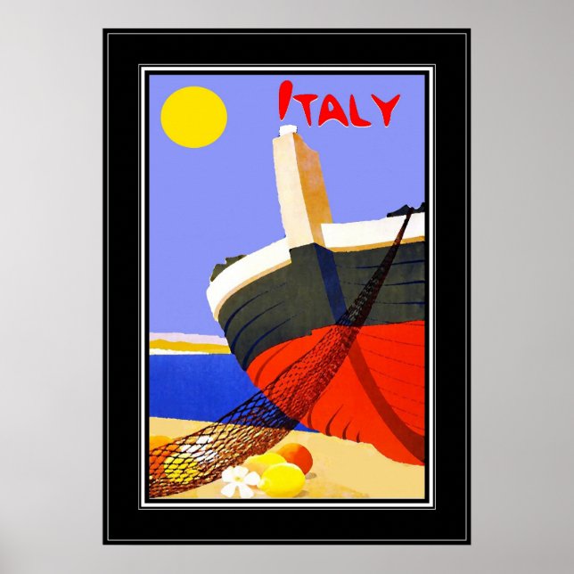 Vintage Travel Poster Italy (Front)