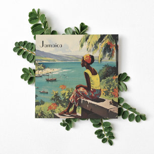 Vintage Travel Poster Jamaican woman