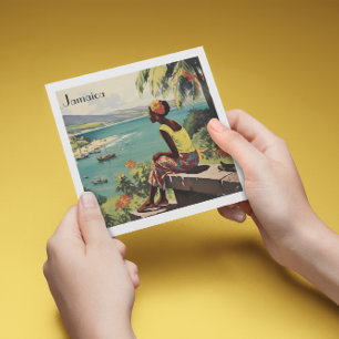 Vintage Travel Poster Jamaican woman