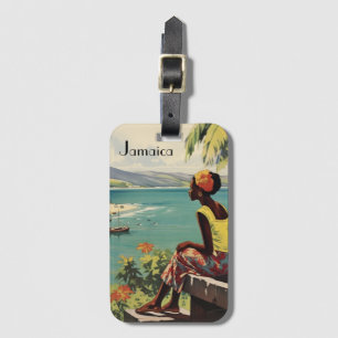 Vintage Travel Poster Jamaican woman  Luggage Tag