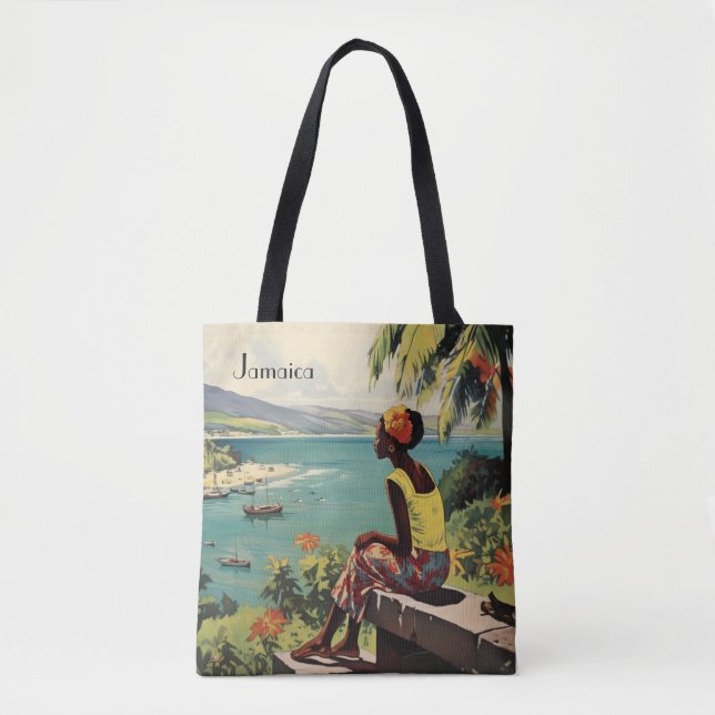 Vintage Travel Poster Jamaican woman  Tote Bag (Front)