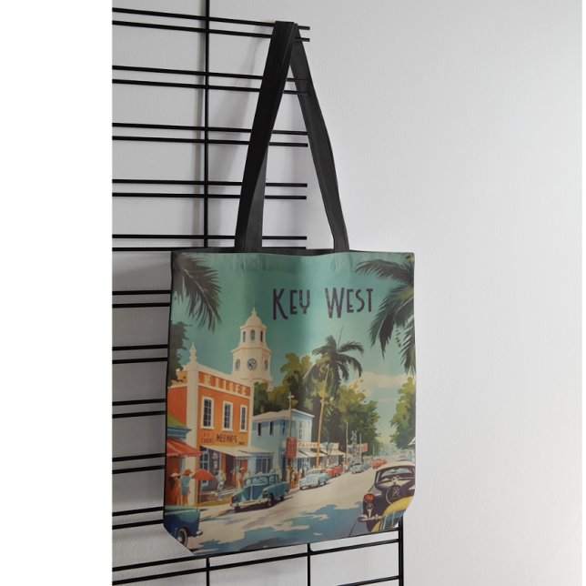 Vintage Travel Poster Key West customisable Tote Bag (Creator Uploaded)