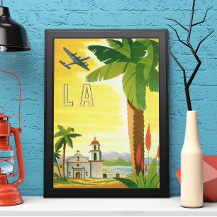 Vintage Travel Poster, Los Angeles, California Poster