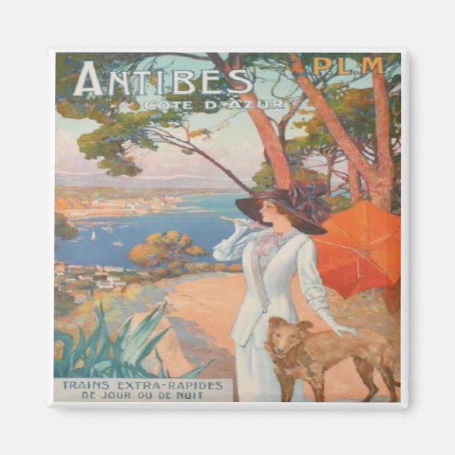 Vintage Travel Poster Magnet (Front)