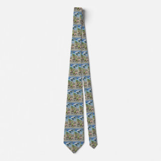 Vintage Travel Poster, Map of Nantucket Island, MA Tie