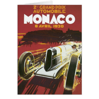 Vintage Travel Poster, Monaco Grand Prix Auto Race