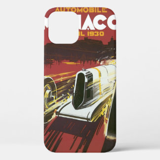 Vintage Travel Poster, Monaco Grand Prix Auto Race iPhone 12 Case