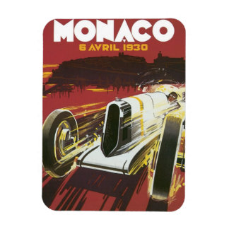 Vintage Travel Poster, Monaco Grand Prix Auto Race Magnet