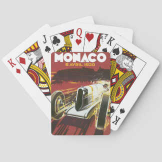 Vintage Travel Poster, Monaco Grand Prix Auto Race Playing Cards