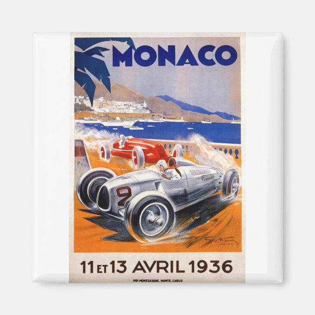 vintage travel poster montecarlo-monaco magnet (Front)