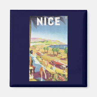 Vintage Travel Poster, Nice, France French Riviera Magnet