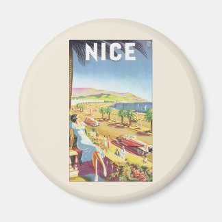 Vintage Travel Poster, Nice, France French Riviera Magnet