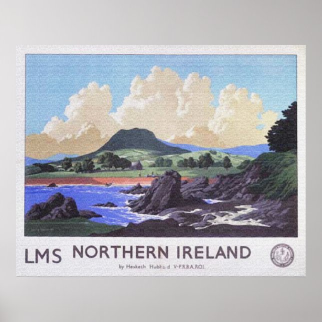 Vintage Travel Poster Northern Ireland Coastline (Front)