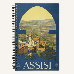 Vintage Travel Poster Of Assisi, Italy Notebook