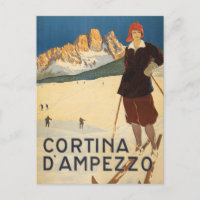 Vintage Travel Poster Of Cortina D'ampezzo, Italy