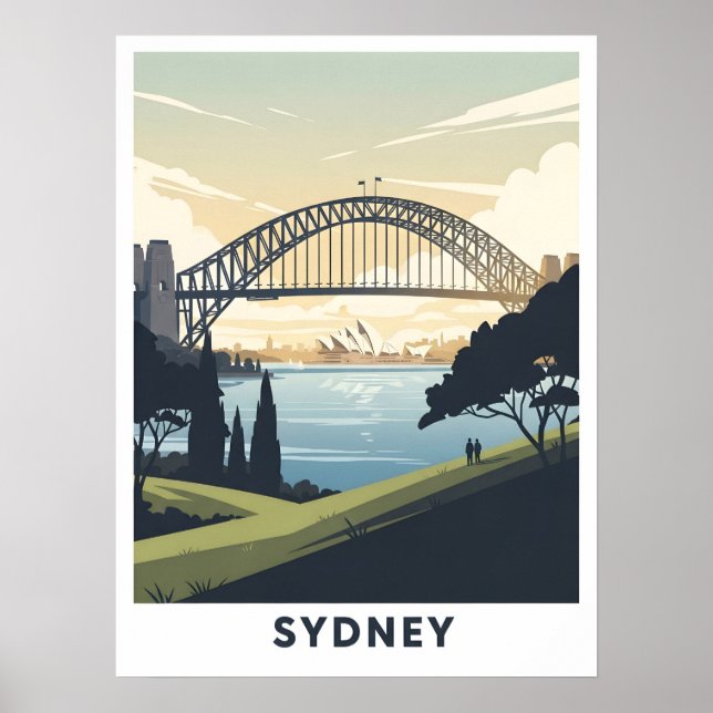 Vintage travel poster of Sydney harbour (Front)