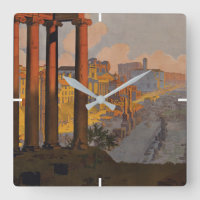 Vintage Travel Poster Of The Roman Forum At Dawn.