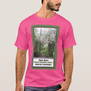 Vintage Travel Poster Pink Beds North Carolina Bas T-Shirt