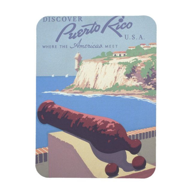 Vintage Travel Poster Promoting Puerto Rico Magnet (Vertical)
