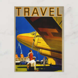 Vintage Travel Poster Restored Postcard