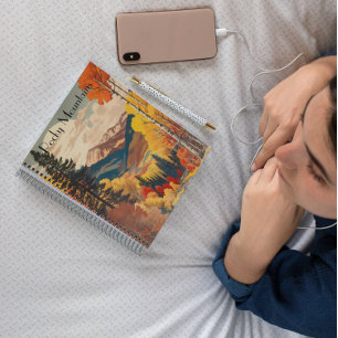 Vintage Travel Poster Rocky Mountain, customisable Planner