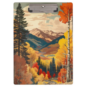 Vintage Travel Poster Rocky Mountains Clipboard