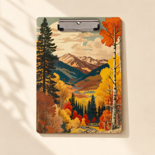 Vintage Travel Poster Rocky Mountains Clipboard