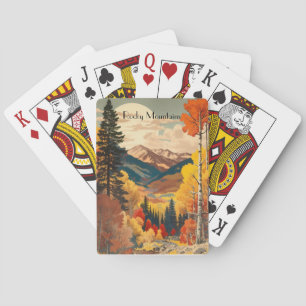 Vintage Travel Poster Rocky Mountains Playing Cards
