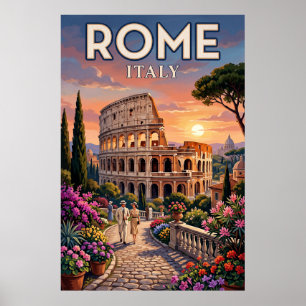 Vintage Travel Poster Rome Wall Art